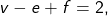 \[ v - e + f = 2, \]
