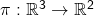 \pi : \mathbb{R}^3 \to \mathbb{R}^2