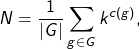 \[ N = \frac{1}{|G|} \sum_{g \in G} k^{c(g)}, \]