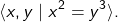 \[\langle x,y \mid x^2 = y^3 \rangle.\]